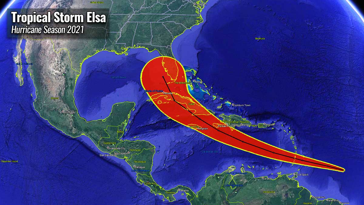 ouragan-saison-2021-tempête-tropicale-elsa-caraïbes-trajectoire