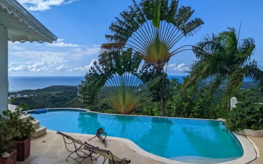 Tropical-garden villa with ocean-views