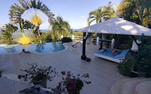 Tropical-garden villa with ocean-views