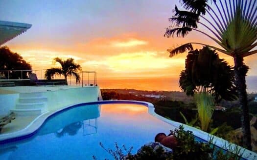 Tropical-garden villa with ocean-views