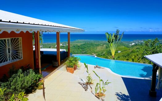 Tropical-garden villa with ocean-views