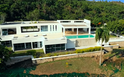 Modern villa on small hill with ocean view