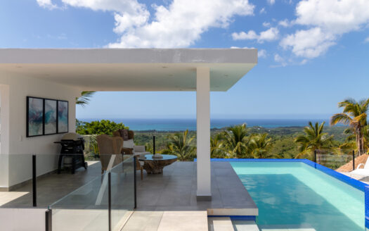 Hill top modern villa with ocean view