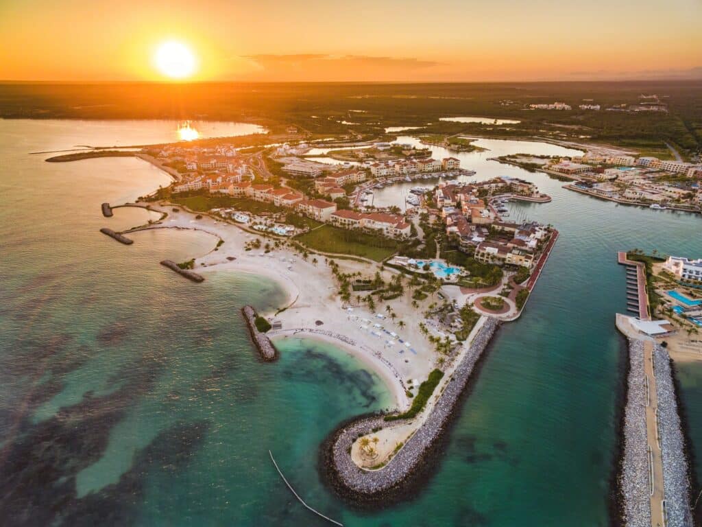 Luxurious beachfront lounge area at Api Beach Cap Cana, Dominican Republic.