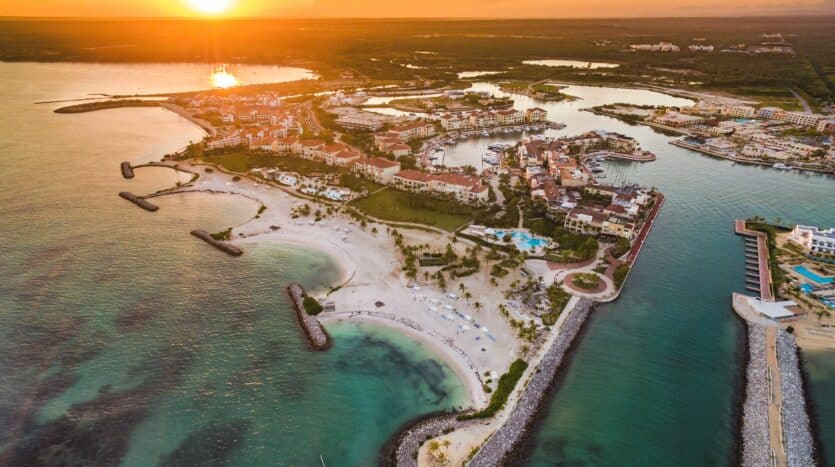 Luxurious beachfront lounge area at Api Beach Cap Cana, Dominican Republic.