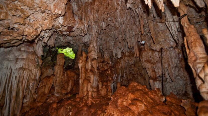 Taino petroglyphs carved into cave walls in the Dominican Republic