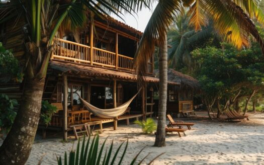 Tropical beachfront home in the Dominican Republic, ideal for retirement or vacation living.