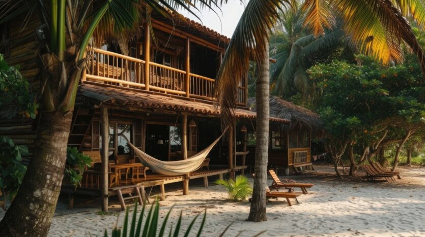 Tropical beachfront home in the Dominican Republic, ideal for retirement or vacation living.