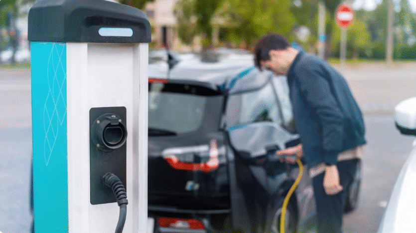 Evergo EV charging station in an urban area of the Dominican Republic.