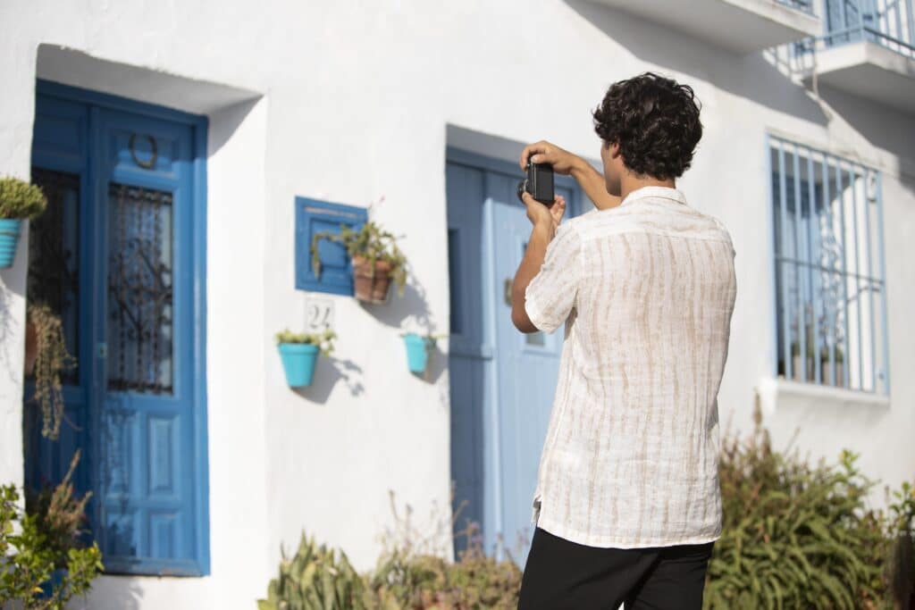 Tourists exploring a popular neighborhood in the Dominican Republic, ideal for vacation rentals.