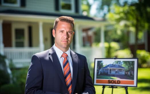Local real estate expert showing property listings in an office in Santo Domingo, Dominican Republic.