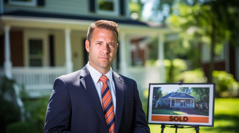 Local real estate expert showing property listings in an office in Santo Domingo, Dominican Republic.