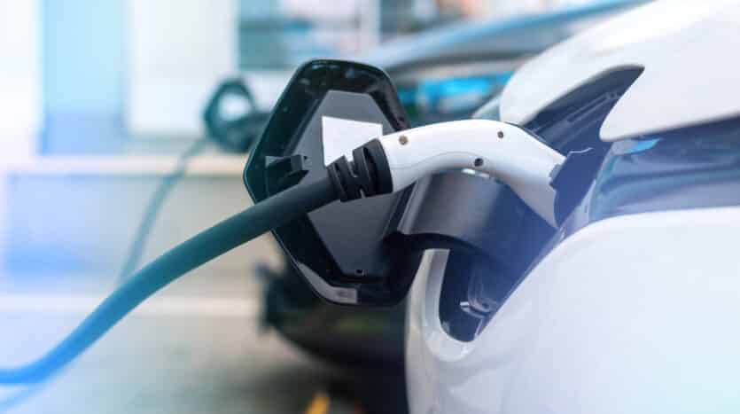Electric vehicle charging at an eco-friendly hotel in Punta Cana, Dominican Republic.