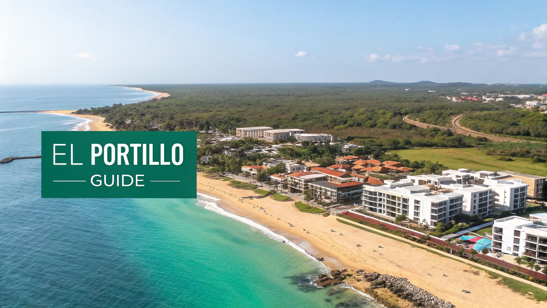 View of El Portillo Residences from the beach in Las Terrenas